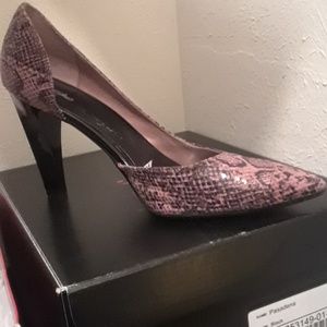 Pink black heels